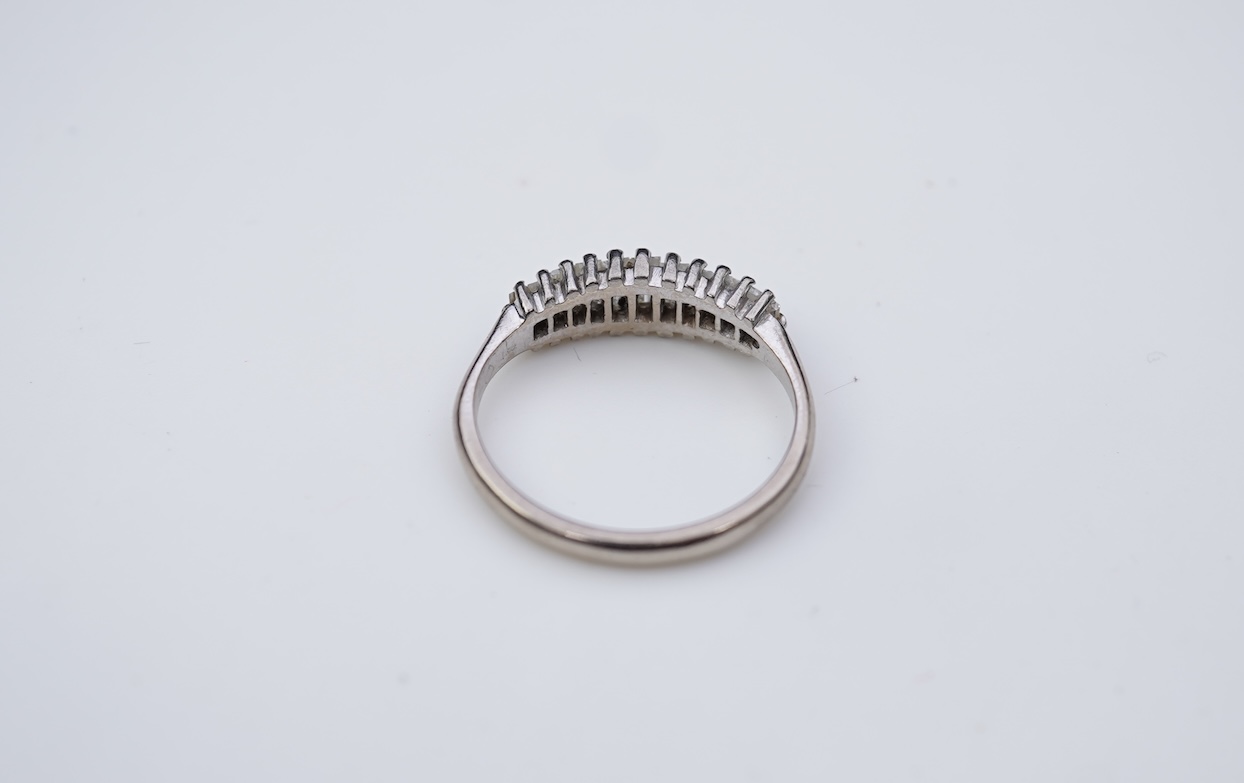 A baguette diamond ring